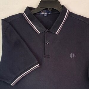 Fred Perry Polo Shirt Mens XXL Black  Twin Tipped Pique Cotton M3600